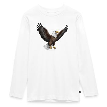 White-tailed Eagle Osprey Bird of Prey Gift - Teenager Premium Organic Long Sleeve Shirt - white - Front - AI Model Kid Female (0cm)