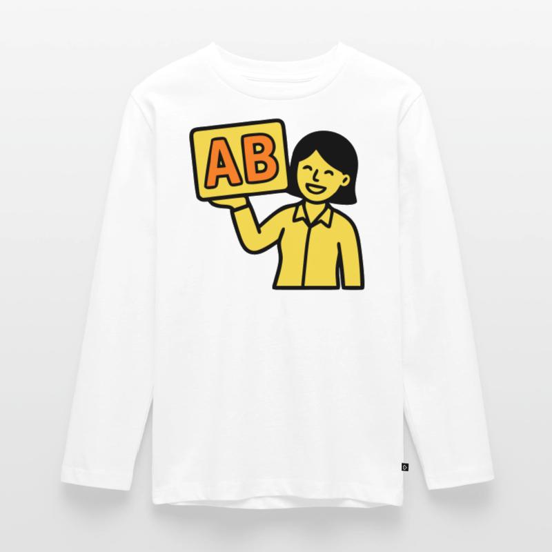 Teacher Elementary School ABC Vector Teenager Premium Organic Long Sleeve Shirt