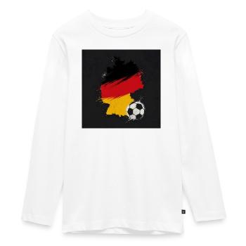 Germany Retro Country Map Vintage Design - Teenager Premium Organic Long Sleeve Shirt - white - Front - AI Model Kid Female (0cm)