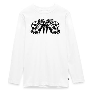 Fussballschuhe Fussball High Heels - Teenager Premium Bio Langarmshirt - Weiß - Vorne - AI Model Kid Female (0cm)