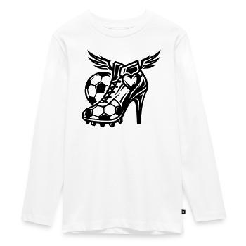 Fussballschuhe Fussball High Heels - Teenager Premium Bio Langarmshirt - Weiß - Vorne - AI Model Kid Female (0cm)