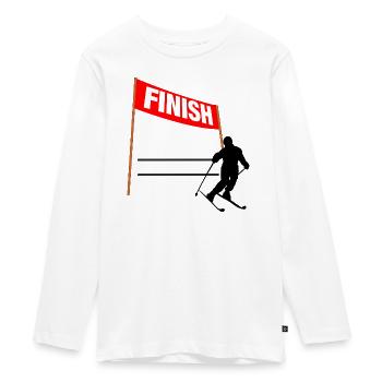Ski Finish Custom - T-shirt manches longues Premium Ado - blanc - Devant - AI Model Kid Female (0cm)