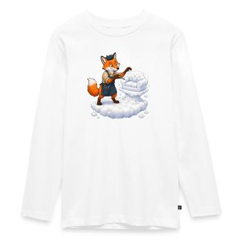 Fuchs Wolkenbildhauer formt weiches Wolkensofa - Teenager Premium Bio Langarmshirt - Weiß - Vorne - AI Model Kid Female (0cm)