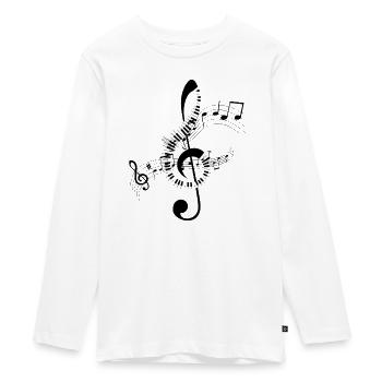 Musiknoten Musik Musiker Notenschlüssel Noten - Teenager Premium Bio Langarmshirt - Weiß - Vorne - AI Model Kid Female (0cm)