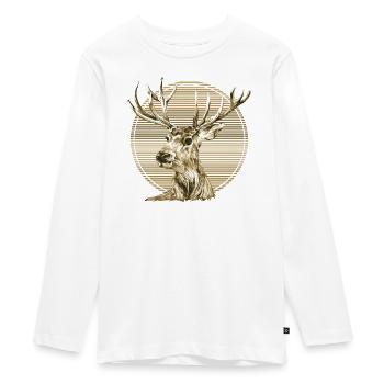 Hirsch - Teenager Premium Bio Langarmshirt - Weiß - Vorne - AI Model Kid Female (0cm)