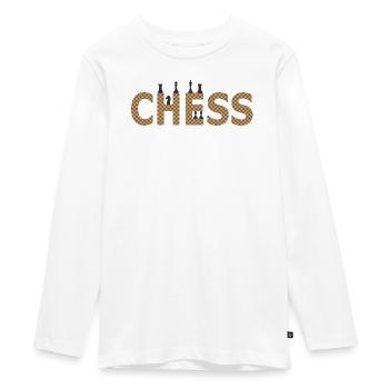 Echecs à la silhouette contrastée - T-shirt manches longues Premium Ado - blanc - Devant - AI Model Kid Female (0cm)