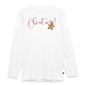 Christmas gingerbread - Teenager Premium Organic Long Sleeve Shirt - white - Front - AI Model Kid Female (0cm)