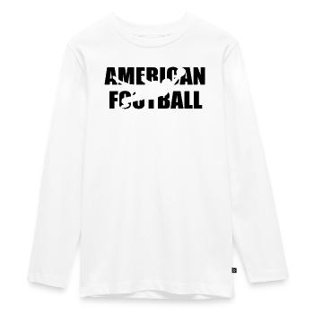 Classic American Football Design – Power & Tea - Teenager Premium Organic Long Sleeve Shirt - white - Front - AI Model Kid Female (0cm)
