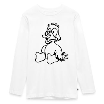 Caneton - T-shirt manches longues Premium Ado - blanc - Devant - AI Model Kid Female (0cm)