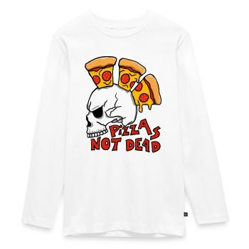 Pizza s not dead - Teenager Premium Bio Langarmshirt - Weiß - Vorne - AI Model Kid Female (0cm)