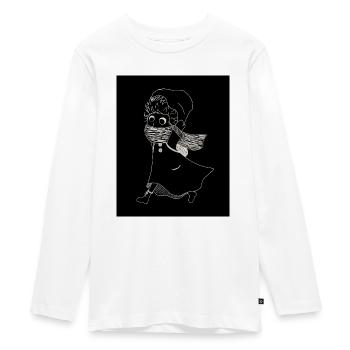 Lingonberry girl scurries away (black and white) - Teenager Premium Organic Long Sleeve Shirt - white - Front - AI Model Kid Female (0cm)