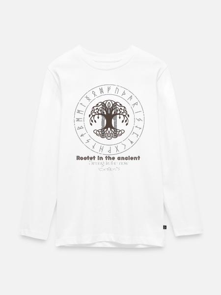 Kraft & Erdung - Teenager Premium Bio Langarmshirt - Weiß