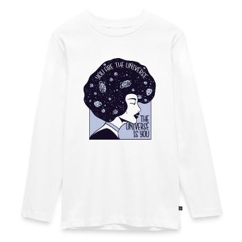 Du bist das Universum - Teenager Premium Bio Langarmshirt - Weiß - Vorne - AI Model Kid Female (0cm)