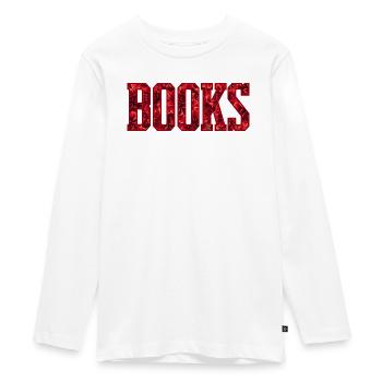 Red Flower Letters Book - Teenager Premium Organic Long Sleeve Shirt - white - Front - AI Model Kid Female (0cm)
