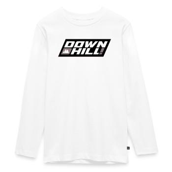 Downhill Mountain Trail Logo - Teenager Premium Organic Long Sleeve Shirt - white - Front - AI Model Kid Female (0cm)