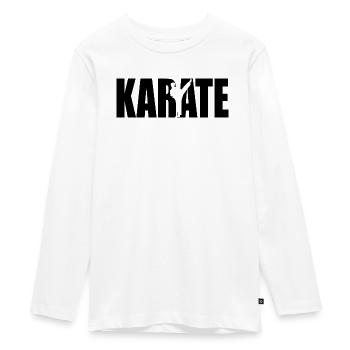 Classic Karate Design – Strength & Discipline - Teenager Premium Organic Long Sleeve Shirt - white - Front - AI Model Kid Female (0cm)