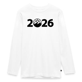 Wandertour 2026, Bergsteigen 2026 - Teenager Premium Bio Langarmshirt - Weiß - Vorne - AI Model Kid Female (0cm)