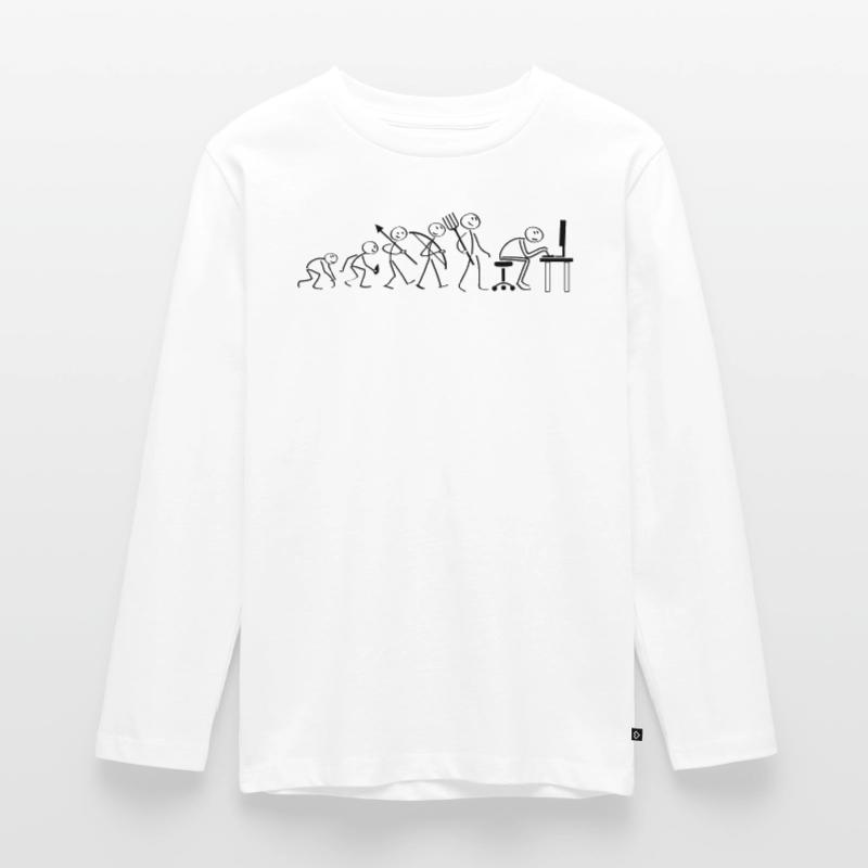Evolution Computerarbeit Teenager Premium Bio Langarmshirt