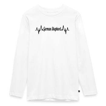 Deutscher Schäferhund EKG Herzlinie - Teenager Premium Bio Langarmshirt - Weiß - Vorne - AI Model Kid Female (0cm)