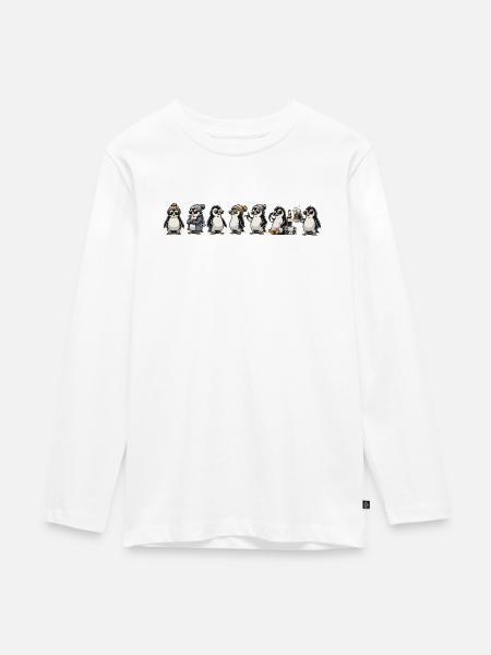 Coole Pingus - Teenager Premium Bio Langarmshirt - Weiß