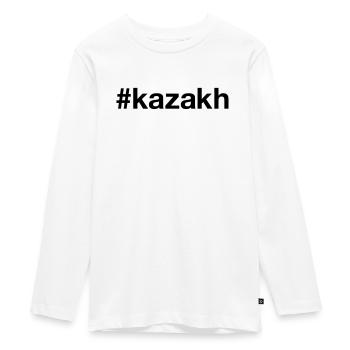 KAZAKH Hashtag Kazakh Kazakhstan - T-shirt manches longues Premium Ado - blanc - Devant - AI Model Kid Female (0cm)