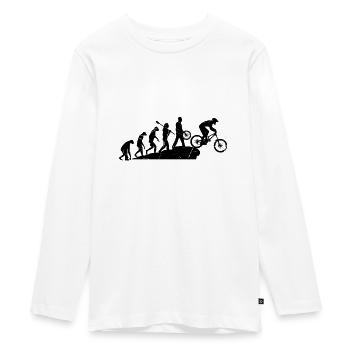 Mountainbike Evolution Fahrrad Radsport Radfahrer - Teenager Premium Bio Langarmshirt - Weiß - Vorne - AI Model Kid Female (0cm)