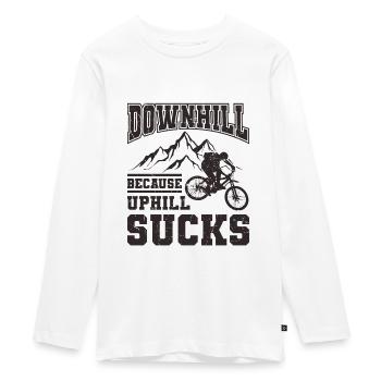 Downhill - Teenager Premium Organic Long Sleeve Shirt - white - Front - AI Model Kid Female (0cm)