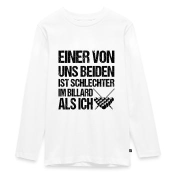 Billard - Teenager Premium Bio Langarmshirt - Weiß - Vorne - AI Model Kid Female (0cm)