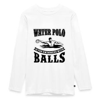 water polo - T-shirt manches longues Premium Ado - blanc - Devant - AI Model Kid Female (0cm)