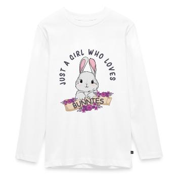 Hare - Teenager Premium Organic Long Sleeve Shirt - white - Front - AI Model Kid Female (0cm)