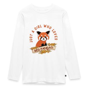 Roter Panda - Teenager Premium Bio Langarmshirt - Weiß - Vorne - AI Model Kid Female (0cm)