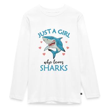 Shark - Teenager Premium Organic Long Sleeve Shirt - white - Front - AI Model Kid Female (0cm)