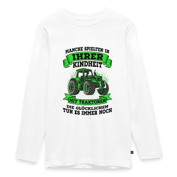 Traktor - Teenager Premium Bio Langarmshirt - Weiß - Vorne - AI Model Kid Female (0cm)