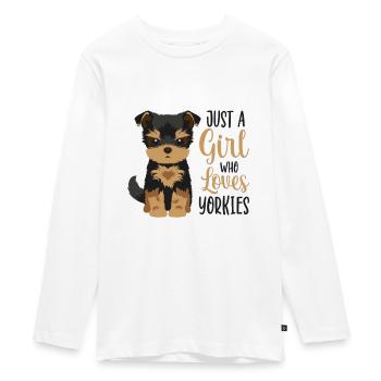 Yorkshire Terrier - Teenager Premium Bio Langarmshirt - Weiß - Vorne - AI Model Kid Female (0cm)