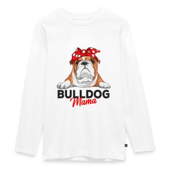 Bulldog anglais - T-shirt manches longues Premium Ado - blanc - Devant - AI Model Kid Female (0cm)
