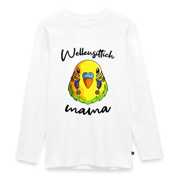 Wellensittich - Teenager Premium Bio Langarmshirt - Weiß - Vorne - AI Model Kid Female (0cm)