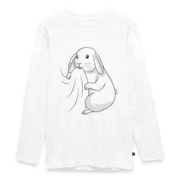 Hasen - Teenager Premium Bio Langarmshirt - Weiß - Vorne - AI Model Kid Female (0cm)