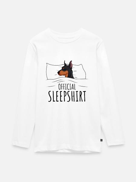 Dobermann - Teenager Premium Bio Langarmshirt - Weiß