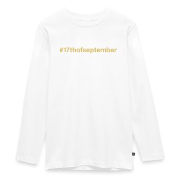 born on September 17 Birthday birthday - Teenager Premium Organic Long Sleeve Shirt - white - Front - AI Model Kid Female (0cm)