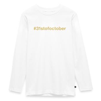 born on October 31 Birthday birthday - Teenager Premium Organic Long Sleeve Shirt - white - Front - AI Model Kid Female (0cm)