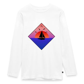 Segelschiff - Teenager Premium Bio Langarmshirt - Weiß - Vorne - AI Model Kid Female (0cm)