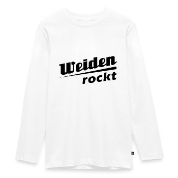 Weiden - Stadt best place ever - Teenager Premium Bio Langarmshirt - Weiß - Vorne - AI Model Kid Female (0cm)