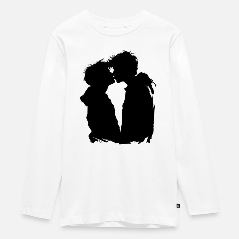 Baiser - T-shirt manches longues Premium Ado - blanc