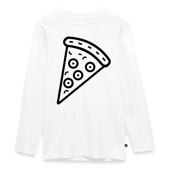 part de pizza - T-shirt manches longues Premium Ado - blanc - Devant - AI Model Kid Female (0cm)