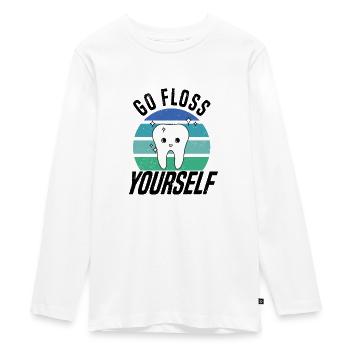 Dentiste Prothésiste dentaire Rétro dentiste Dent - T-shirt manches longues Premium Ado - blanc - Devant - AI Model Kid Female (0cm)
