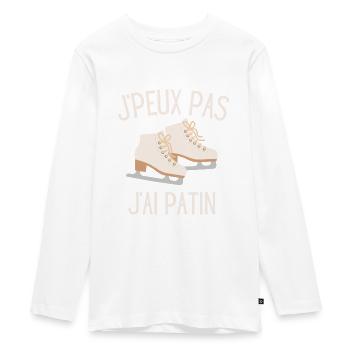 Patinage | J'peux pas j'ai patin - T-shirt manches longues Premium Ado - blanc - Devant - AI Model Kid Female (0cm)