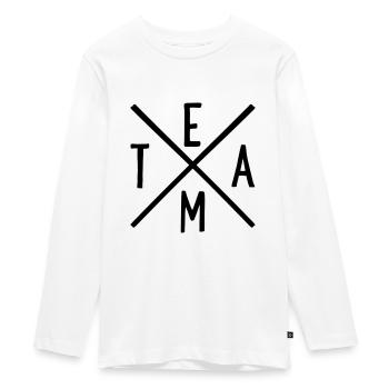 équipe - T-shirt manches longues Premium Ado - blanc - Devant - AI Model Kid Female (0cm)