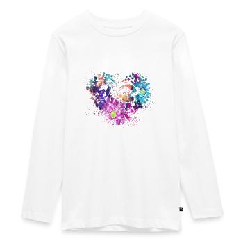 Fleurs hongroises,coeur,ornements,coeur de fleur - T-shirt manches longues Premium Ado - blanc - Devant - AI Model Kid Female (0cm)