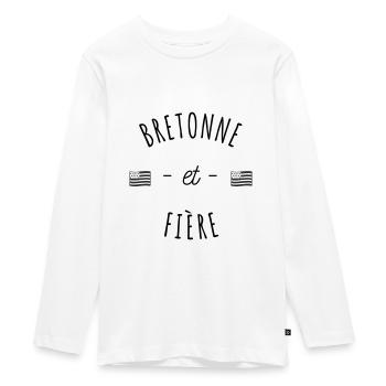 cadeau Bretagne - bretonne et fière - T-shirt manches longues Premium Ado - blanc - Devant - AI Model Kid Female (0cm)