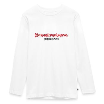 Unternehmerin 2023 Kleingewerbe Chefin Startup - Teenager Premium Bio Langarmshirt - Weiß - Vorne - AI Model Kid Female (0cm)